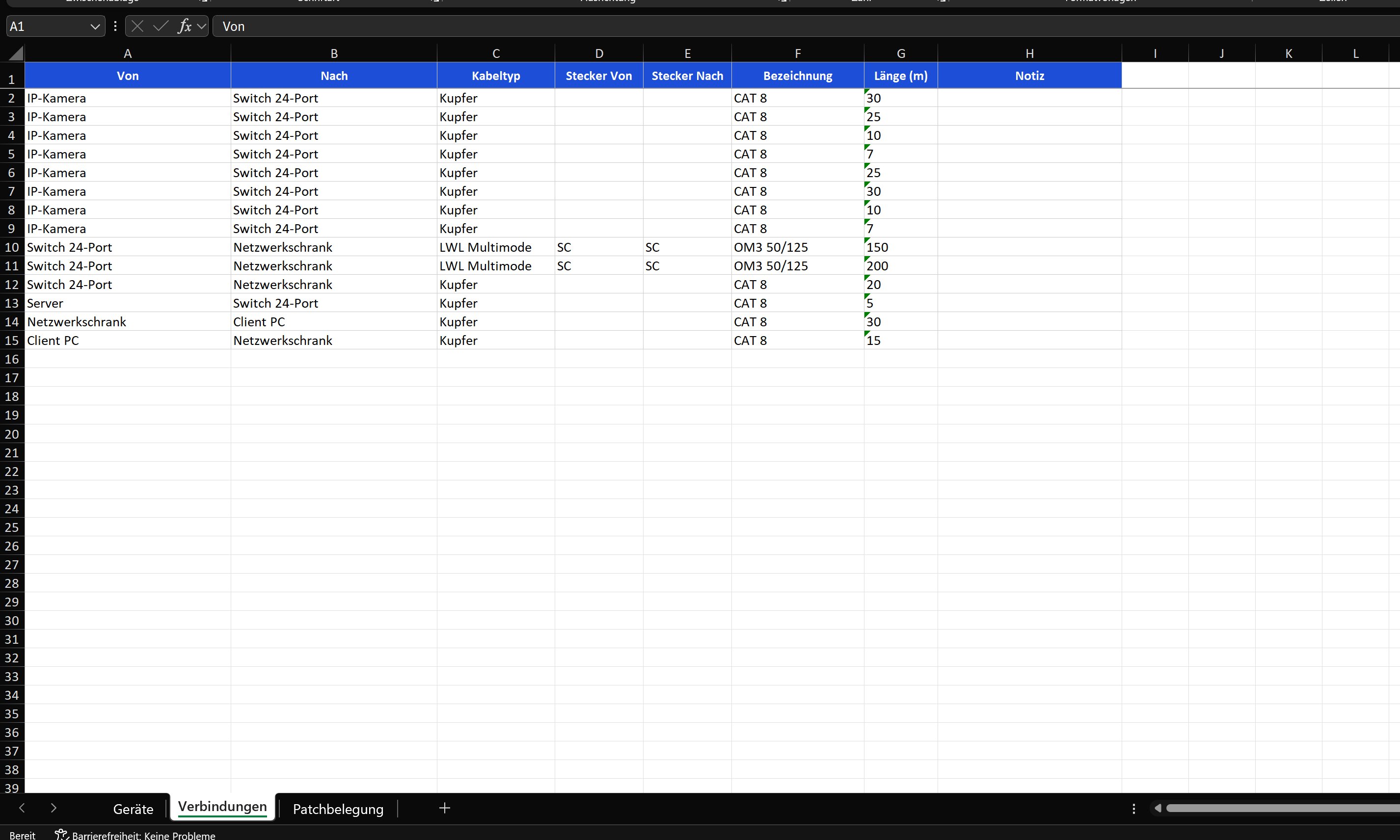 Excel – Verbindungen